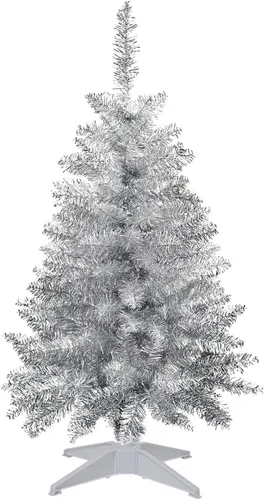 Vista 12 de Mini Árbol de Navidad de 3 pies artificial de escritorio para la decoración de Navidad y Halloween con 160 puntas de ramas, negro