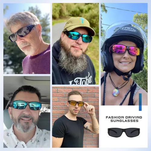 Vista 6 de Tnnaiko Gafas de visión nocturna para hombres y mujeres, gafas de conducción nocturna