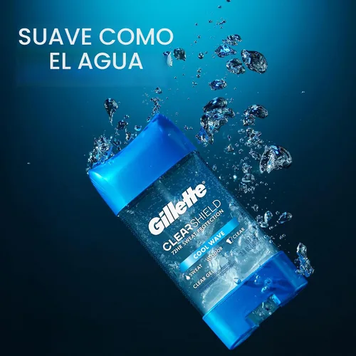 Vista 4 de Gillette Advanced Clear Gel Antitranspirante Cool Wave Paquete de 5 unidades de 3.8 onzas de peso neto de 19 onzas