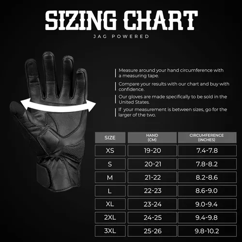 Vista 7 de J.A.G. Guantes de motocicleta – Guantes de motocicleta perforados de cuero premium para hombres con protección de nudillos Guantes de motocicleta