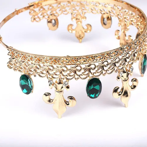 Vista 4 de Tiaras de corona de cristal con diamantes de imitación, tocado de novia, accesorio para el cabello de boda, fiesta de cumpleaños, espectáculo