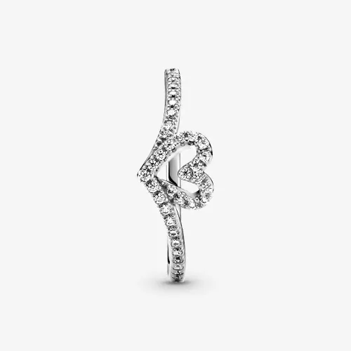 Vista 4 de PANDORA Jewelry - Anillo brillante de plata de ley con circonita cúbica talla 75 Metal precioso Zirconia cúbica