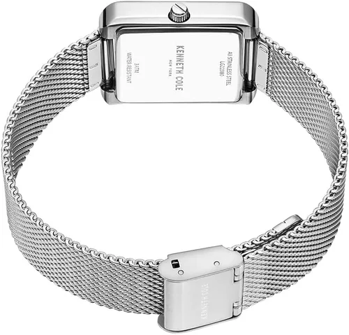 Vista 3 de Kenneth Cole New York Reloj clásico reloj de lujo para mujer, reloj de acero inoxidable, resistente al agua, elegante diseño rectangular con esfera