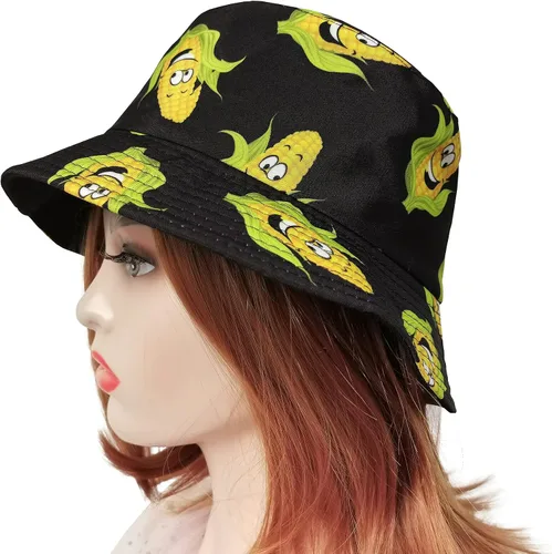 Vista 2 de Sombrero de pescador reversible de doble cara con estampado unisex