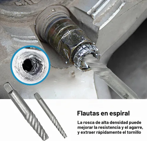 Vista 5 de GMTOOLS Kit Extractor de Tornillos Helicoidales y Pernos de 35 Piezas, Kit de Remoción Fácil con Broca de Mano Izquierda Extractor Multi-estriado