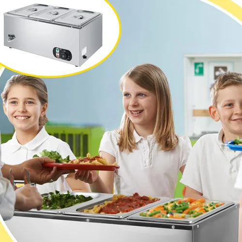 Vista 6 de Calentador eléctrico comercial de alimentos de 110 V, calentador de alimentos de acero inoxidable, vaporizador eléctrico de encimera con control