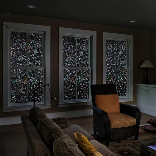 Vista 3 de LEMON CLOUD Película de Privacidad para Ventana con Oscurecimiento Total, Adherencia Estática, Cubierta Decorativa Esmerilada para Ventana, Película