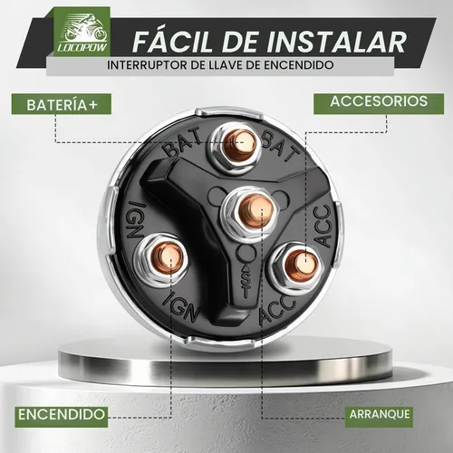 Vista 3 de LOCOPOW Interruptor de llave de encendido Interruptor de llave de encendido