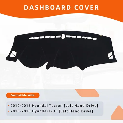Vista 2 de Cubierta de tablero Tapete de salpicadero Compatible con Hyundai Tucson 2015-2010, 2015 IX35 (para transmisión manual izquierda), tapete