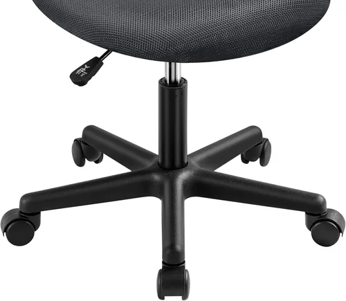 Vista 9 de Topeakmart - Silla de escritorio pequeña sin brazos, altura giratoria ajustable, color gris oscuro