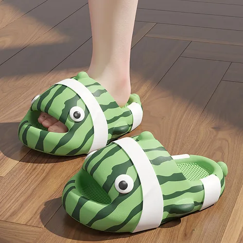 Vista 4 de Jerzmy Cute Clown Fish Cloud Slides for Boy Girl Kids Toddler, Soft Novelty Funny Animals House Slippers Non-Slip Beach Shoes for Indoor Outdoor
