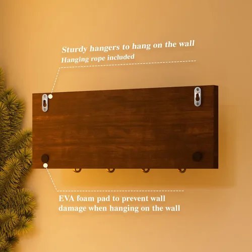 Vista 5 de Ganchos de madera personalizados para decoración de pared, regalos de inauguración de la casa para el nuevo hogar, letrero de nombre de familia