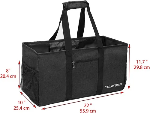 Vista 2 de YELAIYEHAO 2 bolsas de mano grandes para uso general, bolsa de asas plegable plegable
