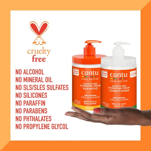 Vista 6 de Cantu Champú y acondicionador con manteca de karité para cabello natural, 25 onzas líquidas (paquete de 2)