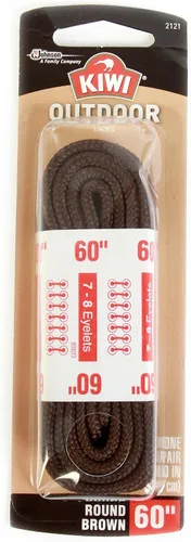 Vista 2 de SC Johnson Kiwi Outdoor Nylon Boot Laces, redondos, marrón, 0.8 oz