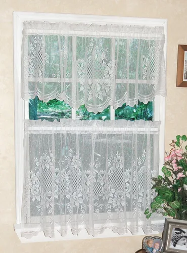 Vista 3 de Cortina Chic Cameo Rose Swag, Marfil