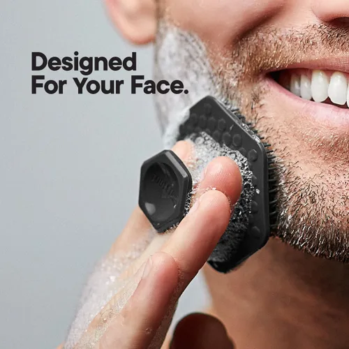 Vista 5 de TOOLETRIES Limpiador facial para hombre, cepillo de limpieza facial de silicona, almohadilla exfoliante suave y masajeador suave al tacto, elimina