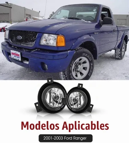 Vista 2 de Faros antiniebla para Ford Ranger 2001-2003 Conjunto de luz antiniebla 2 unids Lente Transparente
