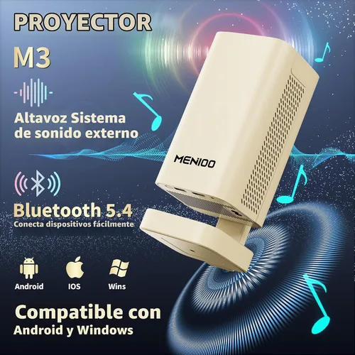 Vista 2 de Mini proyector 1920*1280P HD Smart Projector con Wifi y BT incorporado App