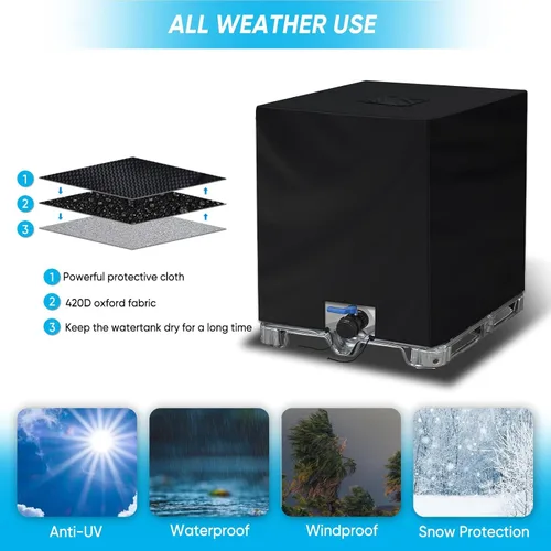 Vista 6 de NEVERLAND IBC - Funda para tanque de agua 420D de 275 galones, paquete de 2