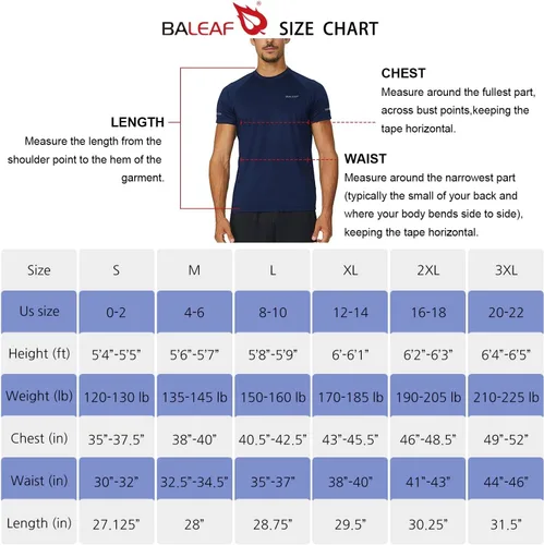 Vista 6 de BALEAF Camiseta de manga corta de secado rápido para hombre