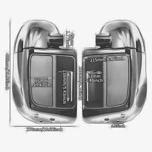 Vista 8 de Carenados de Pierna Inferiores Ventilados Guantera con Luces de Señales de Giro LED Compatibles con Harley Touring CVO Street Glide FLHX Road Glide
