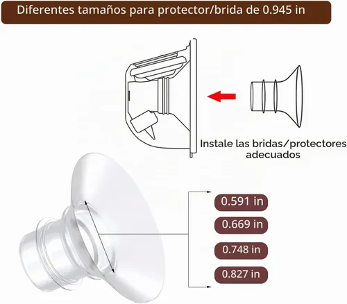 Vista 3 de Inserto de brida de 0.59 pulgadas, 6 piezas, compatible con espectros de brida de 0.59 pulgadas/insertos de brida para Spectra/Momcozy Insertos