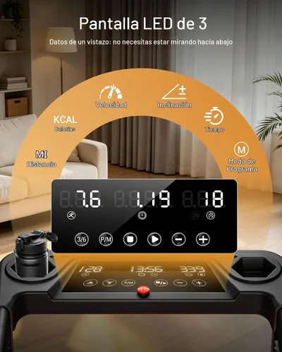Vista 4 de LONTEK Cintas de correr con inclinación automática al 15% para el hogar