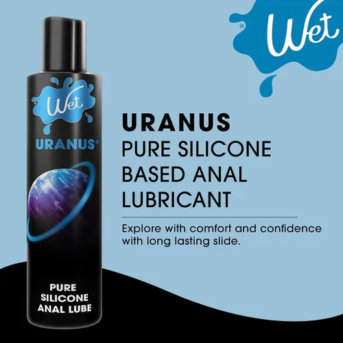 Vista 3 de Wet Uranus - Lubricante anal de silicona Fórmula de deslizamiento de larga duración, ultra delgada y resistente al agua para hombres, mujeres