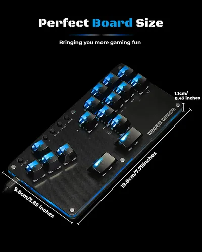 Vista 8 de Sehawei Haute42 16Key All-Button Arcade Controller Gamerfinger with Turbo Functions,Arcade Stick Street Fight Mini Plus Controller for