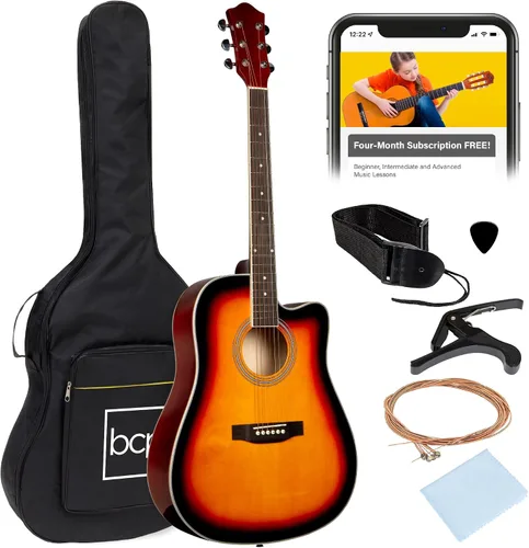 Vista 12 de Best Choice Products Guitarra Acústica para Principiantes de 41 Pulgadas, Tamaño Completo, Toda de Madera con Cutaway, Juego de Inicio con Funda