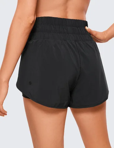 Vista 2 de CRZ YOGA Pantalones cortos de correr 2 en 1 de cintura alta para mujer, 3 pulgadas, transpirables, atléticos, para tenis, gimnasio, entrenamiento