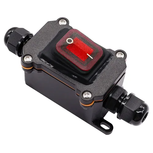 Vista 8 de IP67 Interruptor de línea impermeable en línea 16A/250V 20A/125V CA DPST de 4 pines, 2 posiciones, interruptor de palanca exterior con botón de Verde
