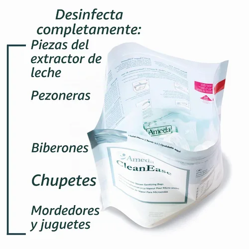 Vista 3 de Ameda Bolsas esterilizadoras para microondas CleanEase para piezas de extractor de leche Reutilizables