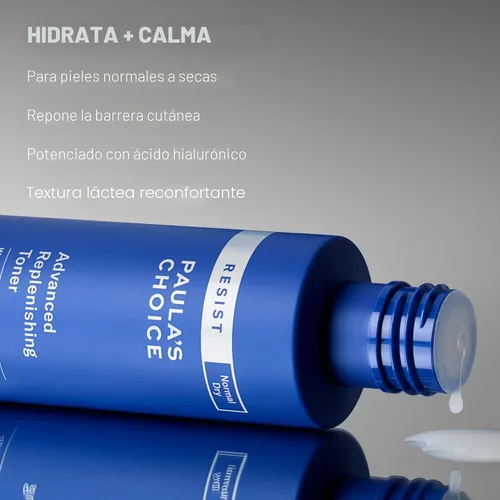 Vista 2 de Paula's Choice Resist Tónico facial de reposición avanzada, tóner facial antienvejecimiento con ácido hialurónico, vitamina C y E, suaviza