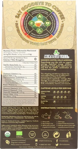 Vista 2 de Miracle Tree 's Energizing Moringa Infusion - Chai Mezcla súper cafeína Alternativa de café saludable, perfecta para concentrarse Certificado