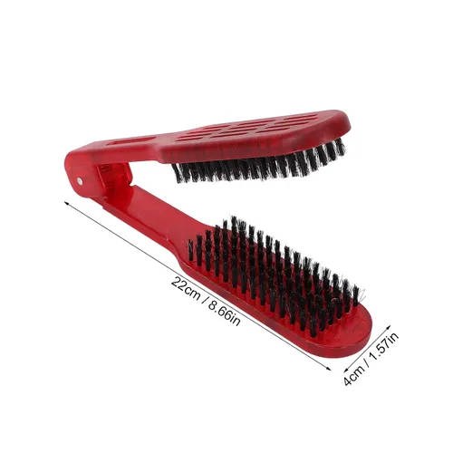 Vista 6 de Pinza para alisar el cabello, peine de doble cara para peinar el cabello rizado y ondulado, herramienta alisadora con cepillos dobles