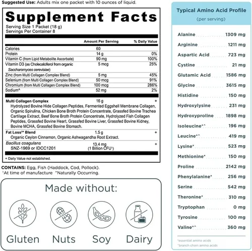Vista 2 de Ancient Nutrition Péptidos de colágeno hidrolizados avanzados, proteína en polvo magra con probióticos y vitamina C, canela, para mujeres y hombres