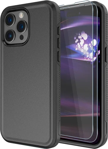 Vista 27 de Diverbox Funda para iPhone 15 Plus [a prueba de golpes] [a prueba de caídas] [protector de pantalla de vidrio templado], funda de protección