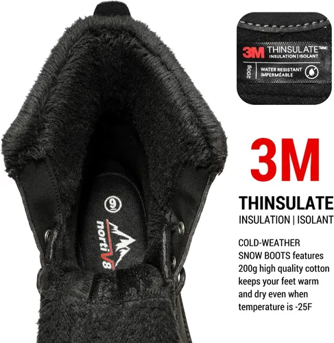 Vista 2 de NORTIV 8 Botas de nieve impermeables para hombre