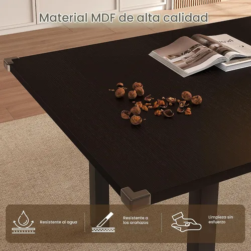 Vista 7 de Einhomn - Mesa de comedor moderna y extensible para 4-6 personas, mesa de cocina estilo granja de 63", mesas rectangulares para comedor, cocina