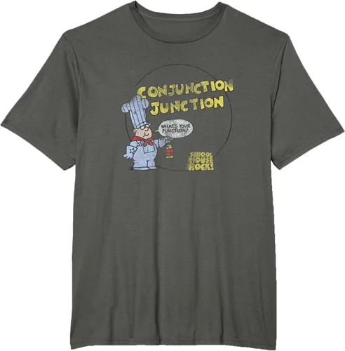 Vista 5 de Schoolhouse Rock Conjunction Junction Conductor Retro TV Camiseta Asfalto