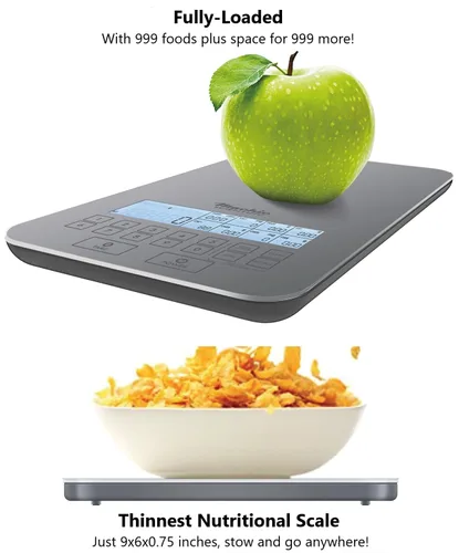 Vista 10 de Báscula nutricional de NutraTrack™ con vidrio de grado alimenticio, perfecta para contar calorías, preparación de comidas y pérdida