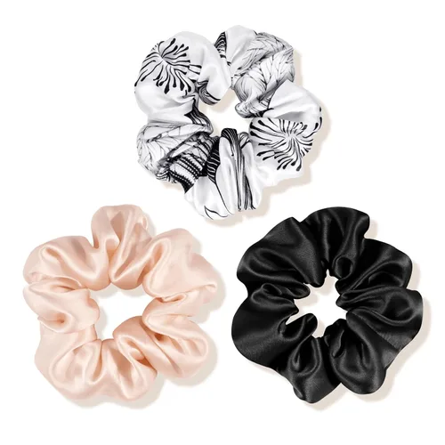 Vista 19 de OLESILK 100% Seda de Morera - Scrunchies para el cabello, mujeres y niñas, ligas de seda para cabello rizado y con roturas, sin daños, elásticos 3
