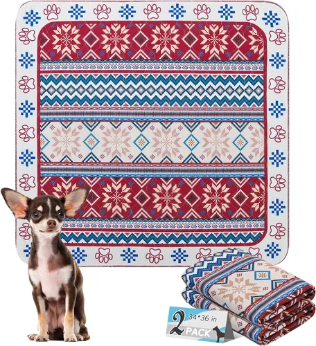 Vista 13 de Almohadillas lavables para orina de perros, 18 x 24 pulgadas, 2 unidades, almohadilla de parto para entrenamiento de cachorros, protector de suelo