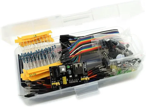 Vista 2 de HJ Garden Kit surtido de componentes electrónicos para Arduino, Raspberry Pi, STM32, etc. 830 Breadboard + puente + módulo de potencia + resistor +