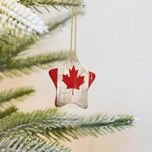 Vista 15 de Adornos de árbol de Navidad colgantes de mariposa morada, adornos de cerámica, decoración de porcelana de Navidad, adorno colgante para el hogar
