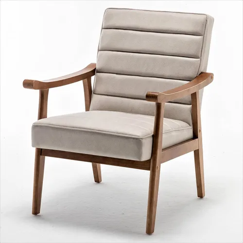 Vista 13 de Container Furniture Direct Silla decorativa moderna de mediados de siglo con diseño de sillón de marco abierto, amortiguación de espuma de felpa