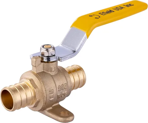 Vista 9 de EFIELD Válvula de bola de cierre de puerto completo de latón Pex de 1/2 pulgada con oreja, (VALVE023)