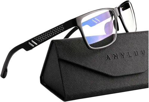 Vista 38 de ANYLUV Blue Light Blocking Glasses Men Computer Gaming Glasses Lightweight Al-Mg Metal Anti Eyestrain Eye Protection